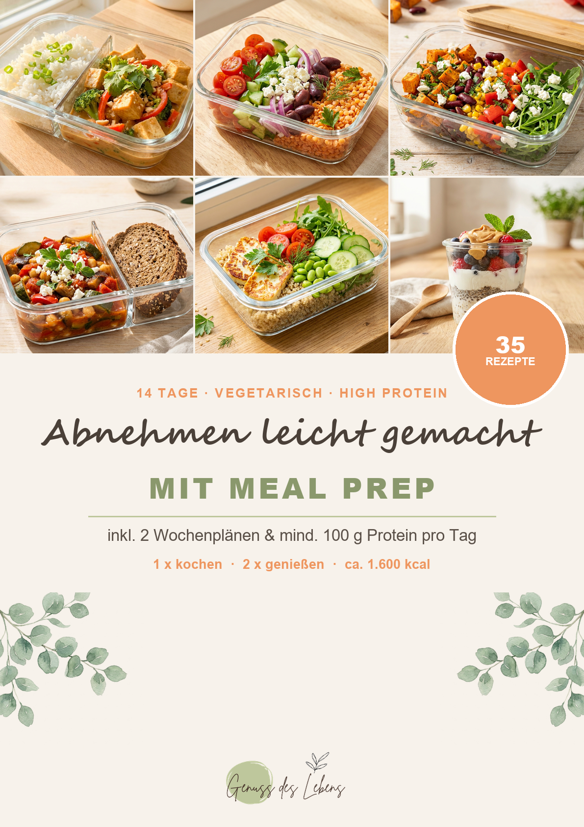 Abnehmen leicht gemacht - Meal Prep eBook mit 2 Wochenplänen