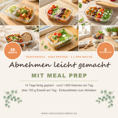 Meal Prep zum Abnehmen: 35 vegetarische High Protein Rezepte inkl. Plänen (eBook)